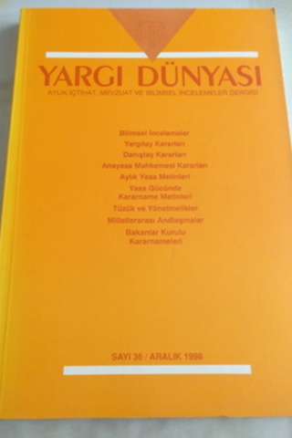 Yargı Dünyası 1998 / 36