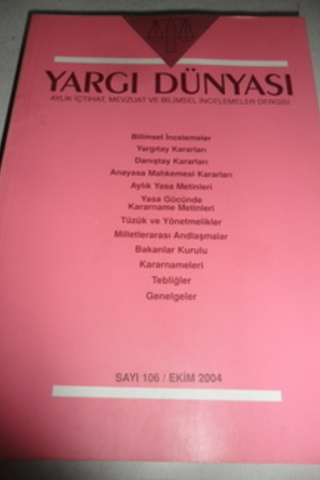 Yargı Dünyası 2004 / 106