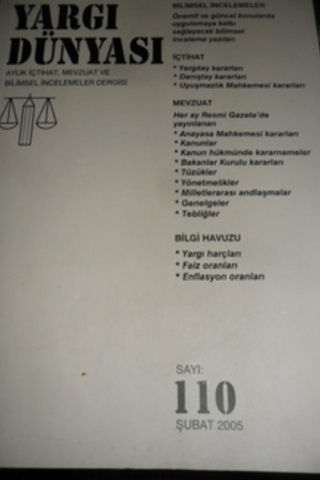 Yargı Dünyası 2005 / 110