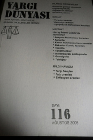 Yargı Dünyası 2005 / 116
