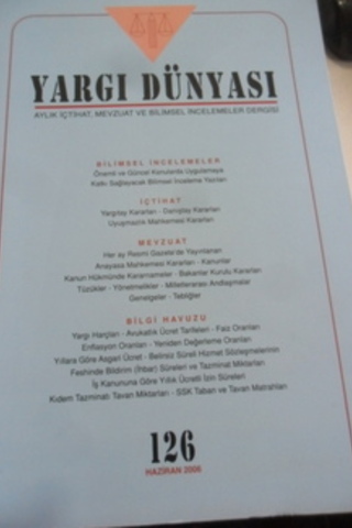 Yargı Dünyası 2006 / 126