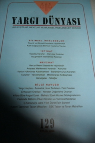Yargı Dünyası 2006 / 129
