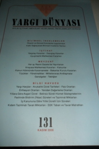 Yargı Dünyası 2006 / 131