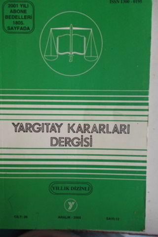 Yargıtay Kararları Dergisi 2000 / 12