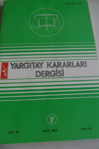Yargıtay Kararları Dergisi 2003 / 29-10