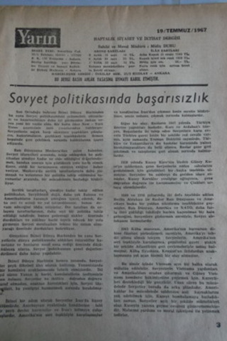 Yarın 19 Temmuz 1967