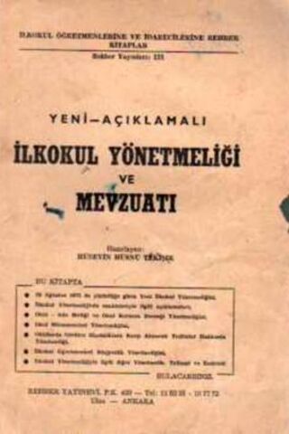 Yeni-Açıklamalı İlkokul Yönetmeliği ve Mevzuatı