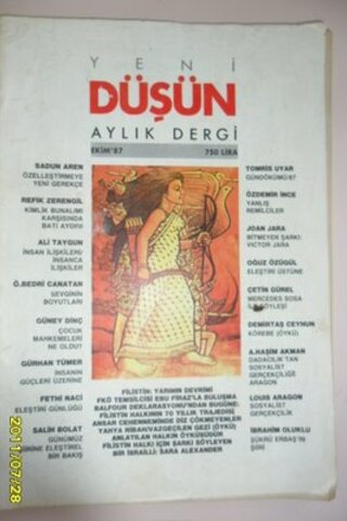 Yeni Düşün Dergisi 1987 / 5