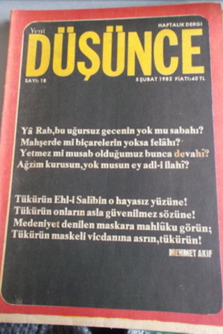 Yeni Düşünce 1982 / 18
