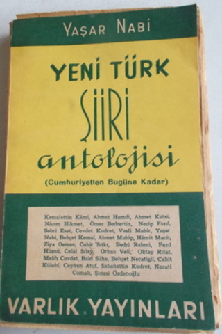Yeni Türk Şiiri Antolojisi Yaşar Nabi