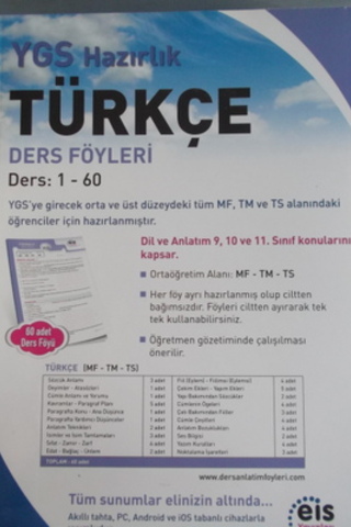 YGS Hazırlık Türkçe Ders Föyleri Ders 1-60