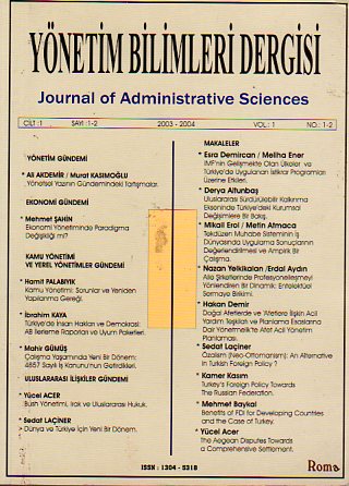 Yönetim Bilimleri Dergisi 2003-2004 Cilt:1 Sayı:1-2