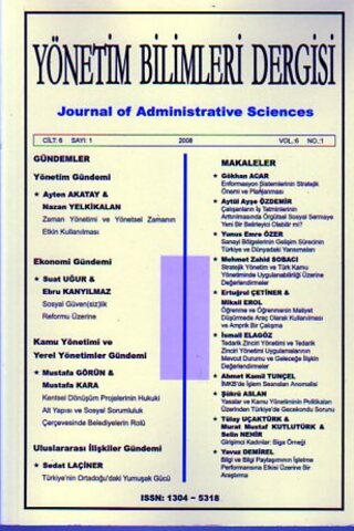 Yönetim Bilimleri Dergisi 2008 Cilt:6 Sayı:1