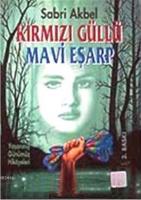 Kırmızı Güllü Mavi Eşarp