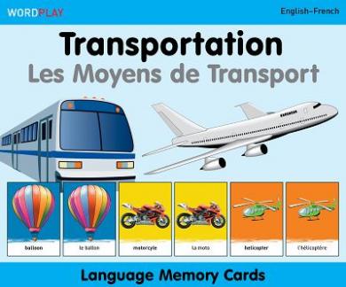 Language Memory Cards – Transportation (English–French)