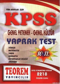 KPSS Genel Yetenek Genel Kültür Yaprak Test Komisyon