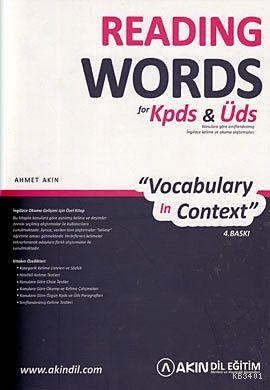 Reading Words For TOEFL İBT İELTS Vocabulary in Context Ahmet Akın