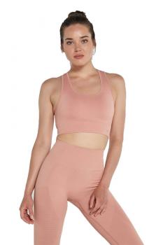 Gela Çift Katlı Kompress Sport Bra Pastel Pembe