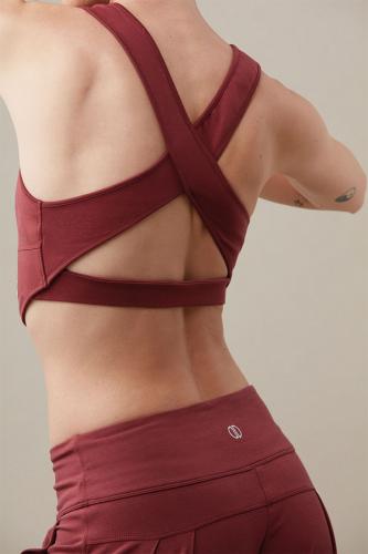 Yoga Top - Organik Pamuk Long Bra Kırmızı