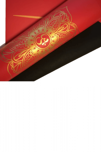 Rubber Yoga-Pilates Mat Golden Line 5mm Mandala Kırmızı