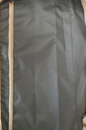 Vegan Deri Detaylı Koton Fermuarlı Mat Çantası - Marble