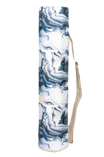 Vegan Deri Detaylı Koton Büzmeli Mat Çantası - Marble