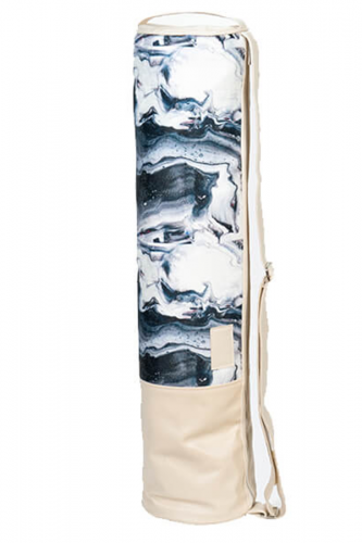 Vegan Deri Detaylı Koton Fermuarlı Mat Çantası - Marble