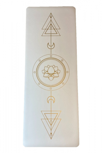 Rubber Yoga-Pilates Mat Golden Line 4 mm Cosmo Beyaz